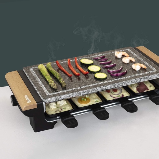 Grill Multifonction Pierre à cuire/granit amovible 2 en 1 avec Appareil à raclette 8 personnes | RP328